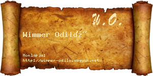 Wimmer Odiló névjegykártya